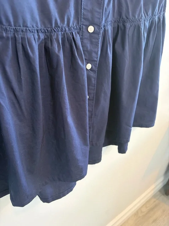 U.S. Polo Assn. Navy Sleeveless Button-Front Midi Dress M Coastal Classic Boat - Picture 4 of 9